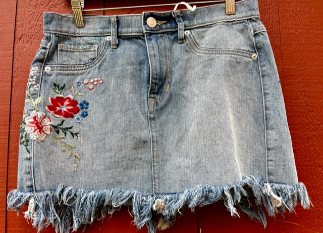 Flores Jean Skirt