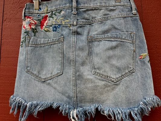 Flores Jean Skirt